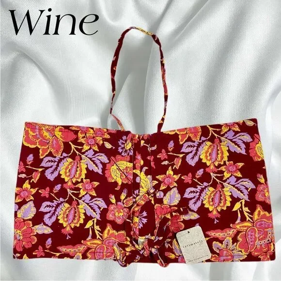 NWT Free People Summer Of Love Bandeau in Wine and Natural - Picture 4 of 15